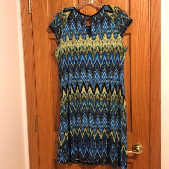 Ronni Nicole Women’s Size 12 Round Neckline Cap Sleeve Printed Summer Dress - Picture 10 of 14